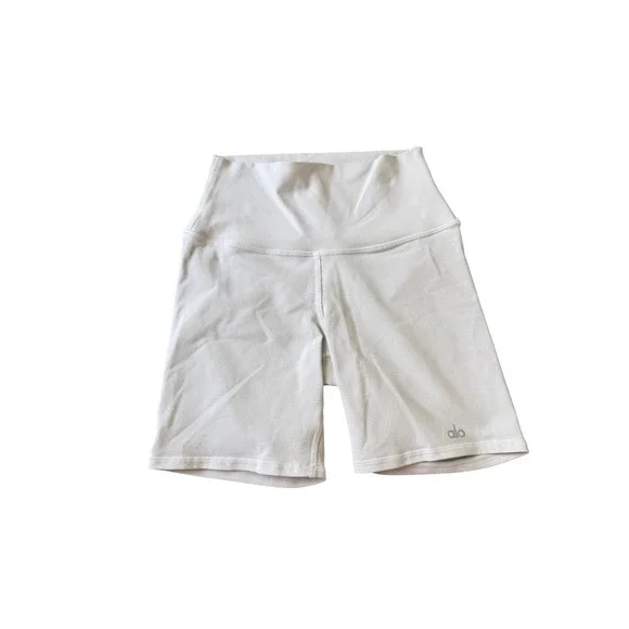 Alo Yoga Off White High-Waist Airbrush Biker Shorts Size XXS - Picture 2 of 6